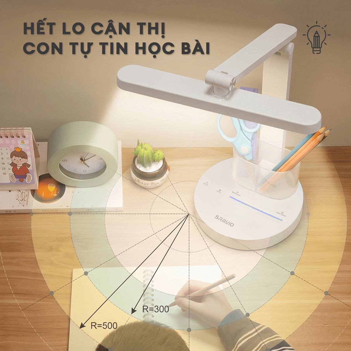 Bravio Lumi C10 chiếu sáng bàn học